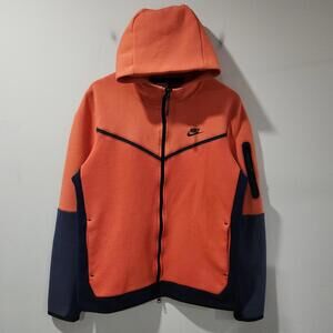 Nike Tech Fleece Hoodie Full Zip Jacket Orange CU4489-869 Mens Large Tall